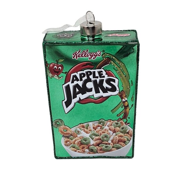 Kellog's Apple Jacks Breakfast Cereal Glass Christmas Ornament - Picture 1 of 5